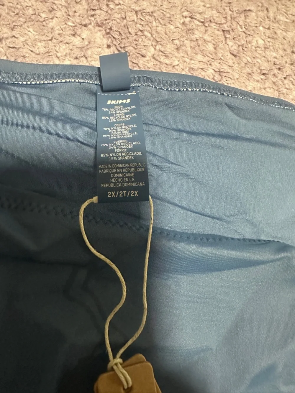 SKIMS Slate Blue Bikini Bottoms with Side Tie Detail
